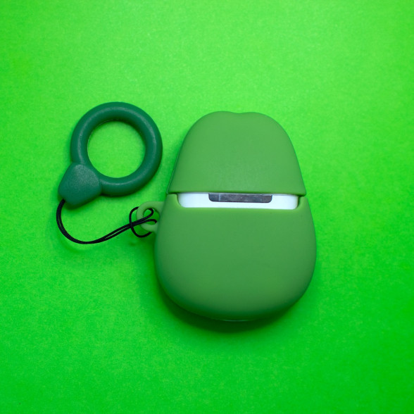 Silikona Airpods aizsargmaciņš  Avokado ar pirksta gredzenu 