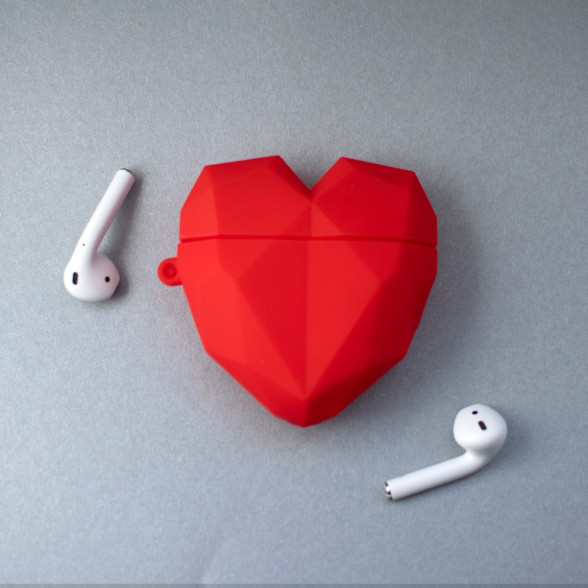 Silikona Airpods  aizsargvāciņš  Kaislīga sirds, sarkanā krāsā